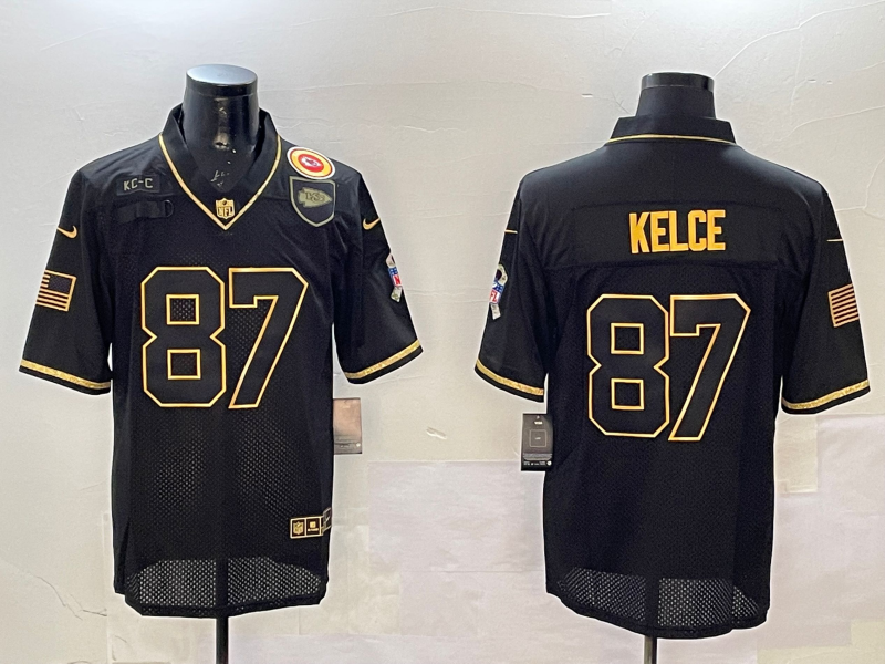 Men Kansas City Chiefs 87 Kelce black 2025 Nike Limited NFL Jersey 001